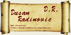 Dušan Radinović vizit kartica
